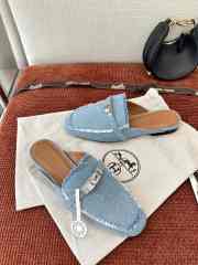 Uubags Hermes Oz mule light blue 2.5cm - 3