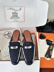 Uubags Hermes Oz mule dark blue 2.5cm - 1