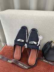 Uubags Hermes Oz mule dark blue 2.5cm - 6