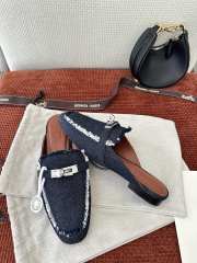 Uubags Hermes Oz mule dark blue 2.5cm - 2