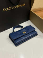 Uubags Dolce & Gabbana Iguana-print calfskin mini bag in navy blue 11x20x3cm - 6