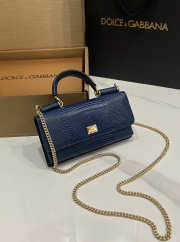 Uubags Dolce & Gabbana Iguana-print calfskin mini bag in navy blue 11x20x3cm - 2