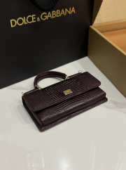 Uubags Dolce & Gabbana Iguana-print calfskin mini bag in dark chocolate 11x20x3cm - 6