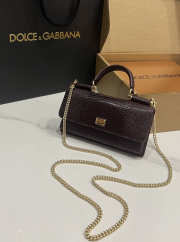 Uubags Dolce & Gabbana Iguana-print calfskin mini bag in dark chocolate 11x20x3cm - 3