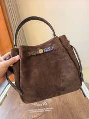 Uubags Tory Burch Romy Suede Bucket Bag In Dark Brown 22x21.5x9.5cm - 4