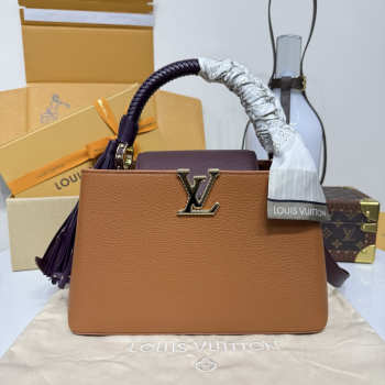 Uubags Louis Vuitton M25463 Capucines MM Bag In Tan/Chocolate 31.05x20x11cm