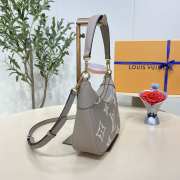 Uubags Louis Vuitton M46099 Bagatelle Monogram Empreinte Bag In Grey 22x14x9cm - 4