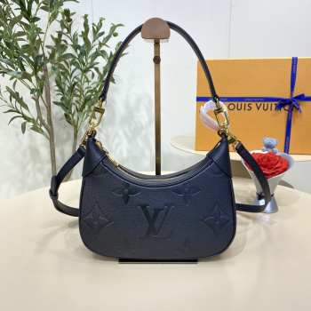Uubags Louis Vuitton M46099 Bagatelle Monogram Empreinte Bag In Navy Blue 22x14x9cm