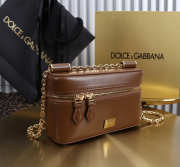 Uubags Dolce & Gabbana Sicily crossbody bag in plongé calfskin camel 10x17x6cm - 3