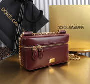 Uubags Dolce & Gabbana Sicily crossbody bag in plongé calfskin burgundy 10x17x6cm - 6