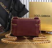 Uubags Dolce & Gabbana Sicily crossbody bag in plongé calfskin burgundy 10x17x6cm - 5