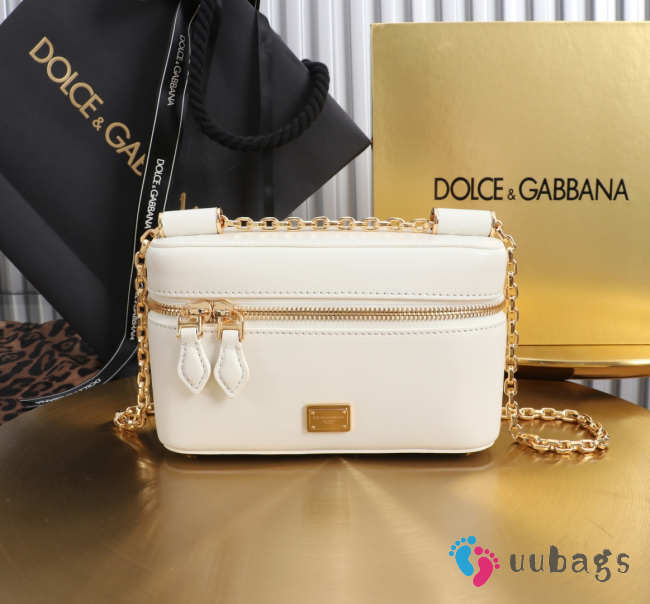 Uubags Dolce & Gabbana Sicily crossbody bag in plongé calfskin white 10x17x6cm - 1