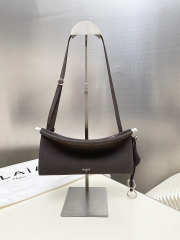 Uubags Alaia Le Click East West Small Bag In Dark Chocolate Nubuck Calfskin 25x12.5x7cm - 1
