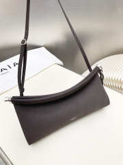 Uubags Alaia Le Click East West Medium Bag In Dark Chocolate Nubuck Calfskin 30x14x9cm  - 3