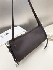 Uubags Alaia Le Click East West Medium Bag In Dark Chocolate Nubuck Calfskin 30x14x9cm  - 6