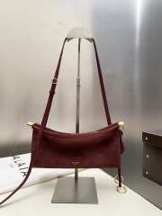 Uubags Alaia Le Click East West Small Bag In Bordeaux Suede Goatskin Leather 25x12.5x7cm - 1