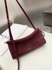 Uubags Alaia Le Click East West Small Bag In Bordeaux Suede Goatskin Leather 25x12.5x7cm - 6
