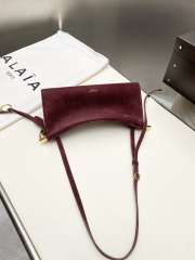 Uubags Alaia Le Click East West Small Bag In Bordeaux Suede Goatskin Leather 25x12.5x7cm - 4