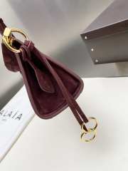 Uubags Alaia Le Click East West Small Bag In Bordeaux Suede Goatskin Leather 25x12.5x7cm - 3
