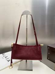 Uubags Alaia Le Click East West Small Bag In Bordeaux Suede Goatskin Leather 25x12.5x7cm - 2