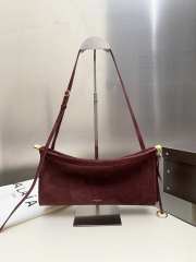 Uubags Alaia Le Click East West Medium Bag In Bordeaux Suede Goatskin Leather 30x14x9cm - 1
