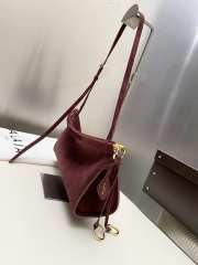 Uubags Alaia Le Click East West Medium Bag In Bordeaux Suede Goatskin Leather 30x14x9cm - 6