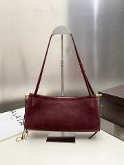 Uubags Alaia Le Click East West Medium Bag In Bordeaux Suede Goatskin Leather 30x14x9cm - 3
