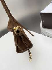 Uubags Alaia Le Click East West Small Bag In Brown Nubuck Calfskin 25x12.5x7cm - 4