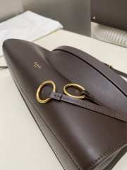 Uubags Alaia Le Click East West Medium Bag In Dark Brown Calfskin Leather 30x14x9cm - 4