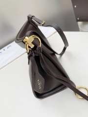 Uubags Alaia Le Click East West Medium Bag In Dark Brown Calfskin Leather 30x14x9cm - 5