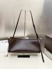 Uubags Alaia Le Click East West Medium Bag In Dark Brown Calfskin Leather 30x14x9cm - 3