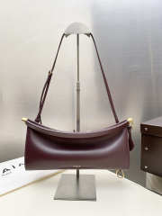 Uubags Alaia Le Click East West Medium Bag In Burgundy Calfskin Leather 30x14x9cm - 1