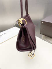 Uubags Alaia Le Click East West Medium Bag In Burgundy Calfskin Leather 30x14x9cm - 6