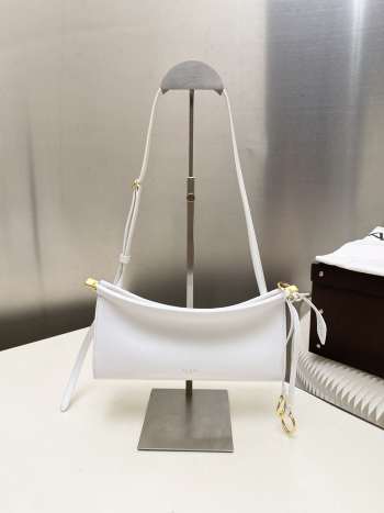 Uubags Alaia Le Click East West Small Bag In White Calfskin Leather 25x12.5x7cm