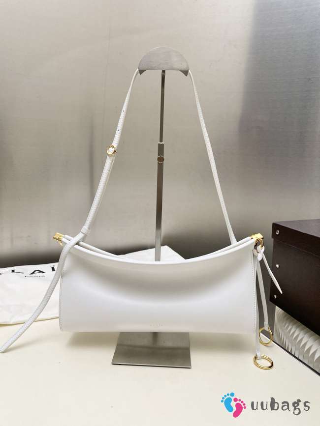 Uubags Alaia Le Click East West Medium Bag In White Calfskin Leather 30x14x9cm - 1