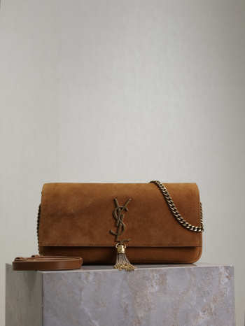 Uubags YSL medium Kate 99 bag in tan suede 26x13.5x4.5cm