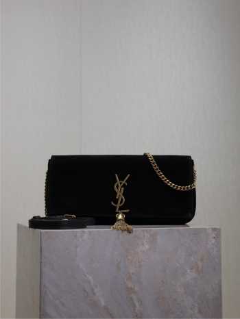 Uubags YSL medium Kate 99 bag in black suede 26x13.5x4.5cm