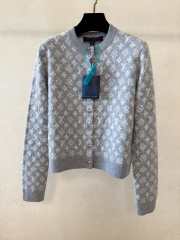 Uubags Louis Vuitton 1AJFS2 Monogram Brushed Knit Cardigan Gris Chine - 1