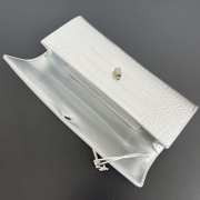 Uubags Bottega Veneta Andiamo Clutch in Metallic Silver Crocodile-Embossed Leather 31x13x3cm - 5