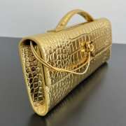 Uubags Bottega Veneta Andiamo Clutch in Metallic Gold Crocodile-Embossed Leather 31x13x3cm - 6