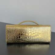 Uubags Bottega Veneta Andiamo Clutch in Metallic Gold Crocodile-Embossed Leather 31x13x3cm - 4