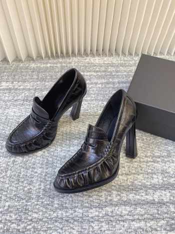 Uubags YSL Le loafer pumps in black eel 11cm