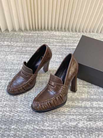 Uubags YSL Le loafer pumps in dark brown eel 11cm