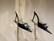 Uubags Andrea Wazen Black Caroline 85 Mules in Satin - 5