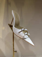 Uubags Andrea Wazen Franca Glitz Mules in white satin - 2