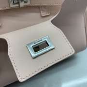 Uubags Balenciaga Bel Air Carry All bag mini in suede pink smooth calfskin, aged-silver hardware 24x10x17cm - 4