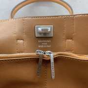 Uubags Balenciaga Bel Air Carry All bag mini in suede brown smooth calfskin, aged-silver hardware 24x10x17cm - 3