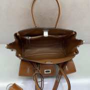 Uubags Balenciaga Bel Air Carry All bag mini in suede brown smooth calfskin, aged-silver hardware 24x10x17cm - 2