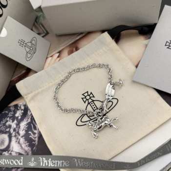 Uubags Vivienne Westwood Gold Chain Bracelet With Horse Charm