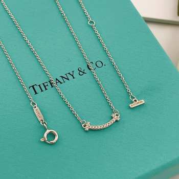 Uubags Tiffany & Co Smile Pendant in Silver with Diamonds